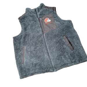NFL Woman's Cleveland Brown's Reversible Fleece Nylon Vest Size XL